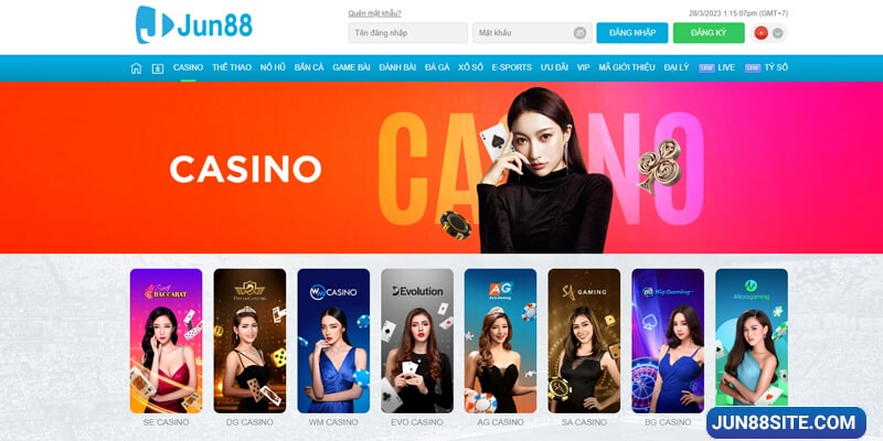 Các sảnh game đẳng cấp của Casino online Jun88